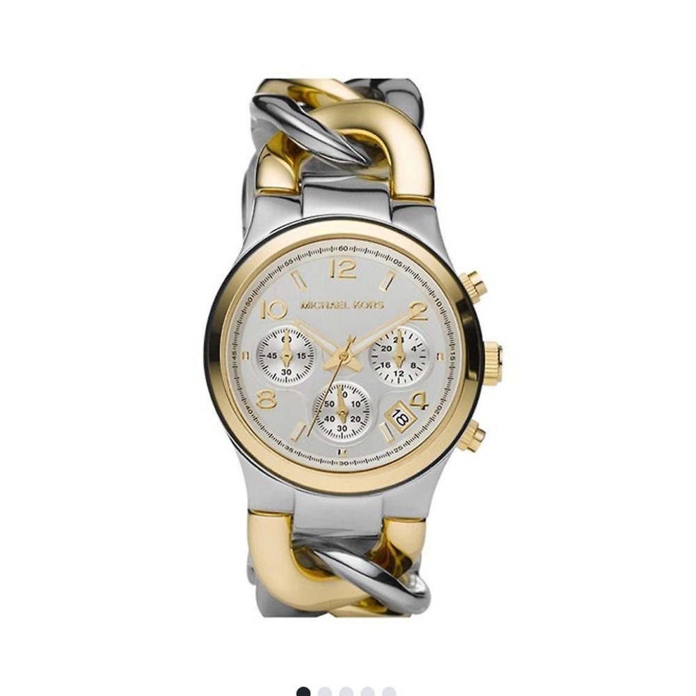 Michael Kors MK3199 Twist Chain Chronograph White Dial Ladies Watch